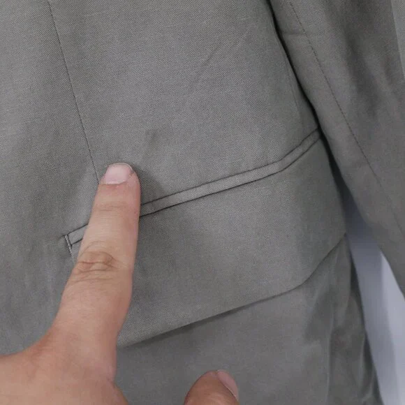 All Saints Blazer Mens 36 Ren‎ Double Breasted Six Button Wool Blend peak lapel